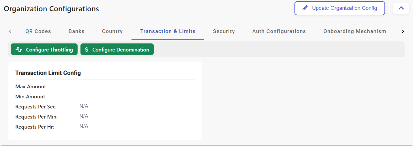 Transaction Config